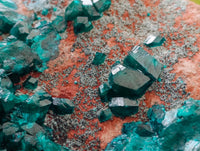 Natural Dioptase And Shattuckite On Dolomite Specimen x 1 From Likasi, Congo