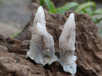 Natural Drusy Quartz Coated Spearhead Calcite Specimens x 35 From Albert's Mountain, Lesotho