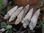 Natural Drusy Quartz Coated Spearhead Calcite Specimens x 35 From Albert's Mountain, Lesotho