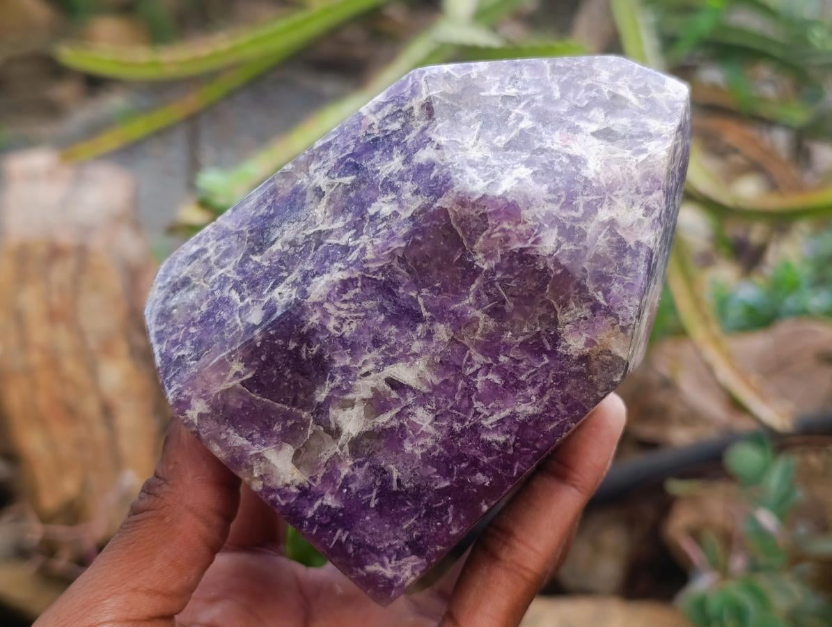 Polished Lepidolite With Pink Rubellite Tourmaline Crystal x 3 From Ambatondrazaka, Madagascar
