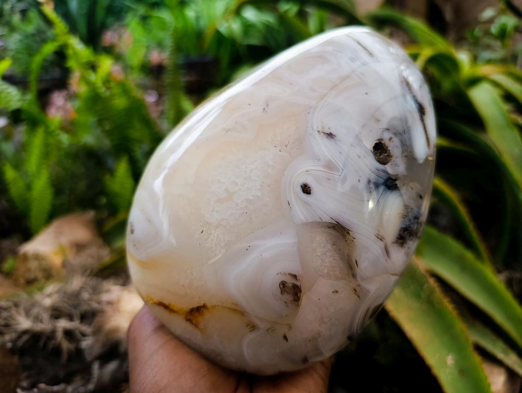 Polished Banded Agate Standing Free Form x 1 From Madagascar - Toprock Gemstones and Minerals 
