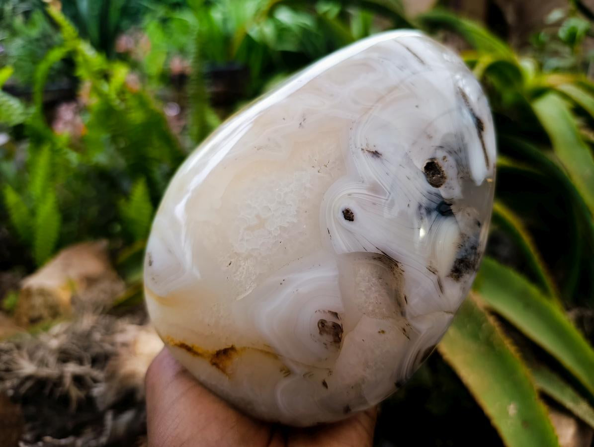 Polished Banded Agate Standing Free Form x 1 From Madagascar - Toprock Gemstones and Minerals 
