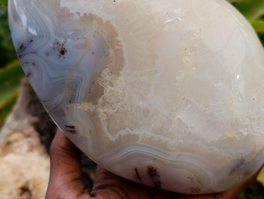 Polished Banded Agate Standing Free Form x 1 From Madagascar - Toprock Gemstones and Minerals 