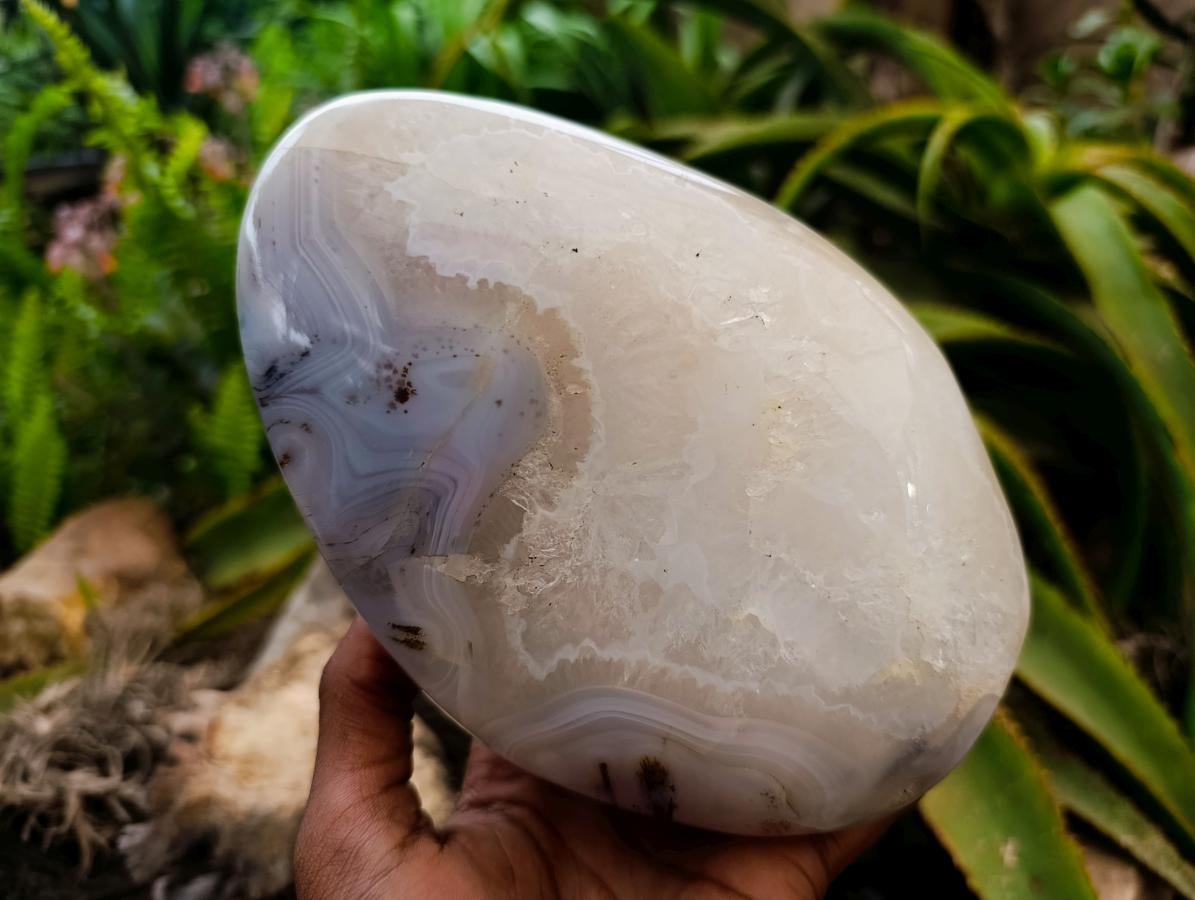 Polished Banded Agate Standing Free Form x 1 From Madagascar - Toprock Gemstones and Minerals 