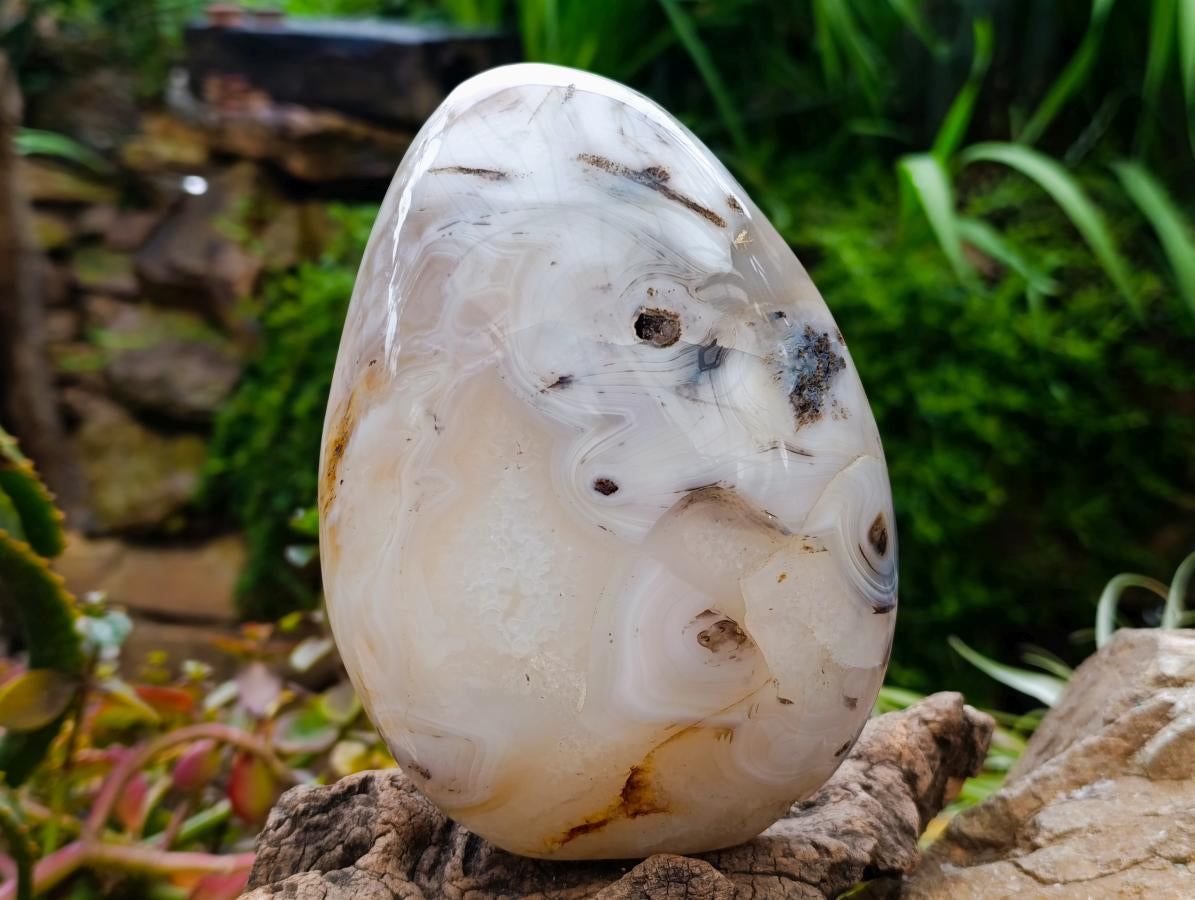 Polished Banded Agate Standing Free Form x 1 From Madagascar - Toprock Gemstones and Minerals 
