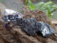 Natural Bright Silver Lead Galena Cobbed Specimens x 12 From Kaokoveld, Namibia