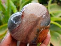 Polished Polychrome Jasper Hearts x 6 From NW Coast, Madagascar