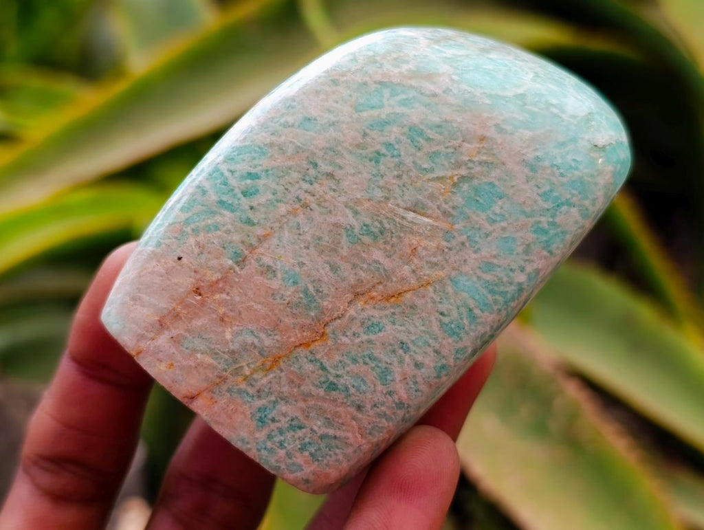 Polished Amazonite Palm Stones x 6 From Zimbabwe