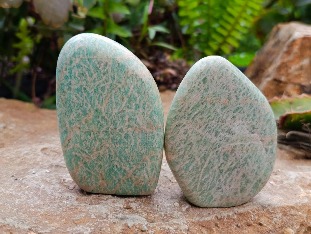 Polished Amazonite Palm Stones x 6 From Zimbabwe