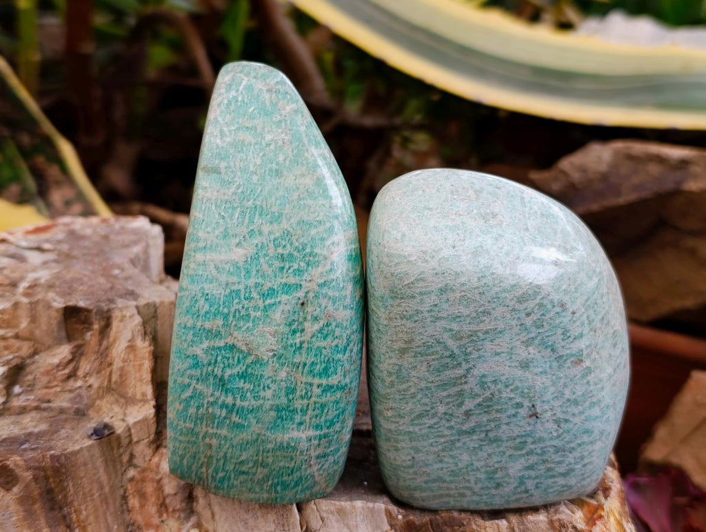 Polished Amazonite Palm Stones x 6 From Zimbabwe