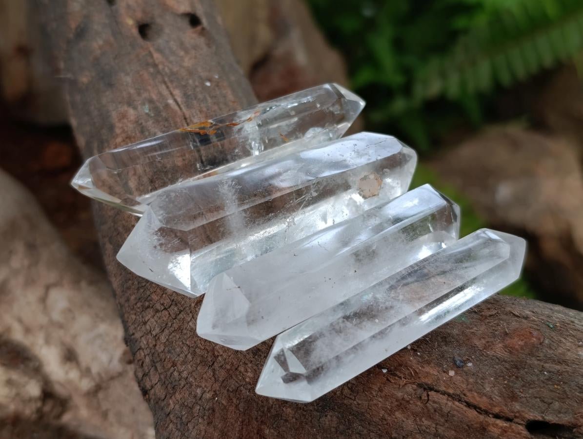 Polished Small Double Terminated Clear Quartz Crystals x 35 From Madagascar
