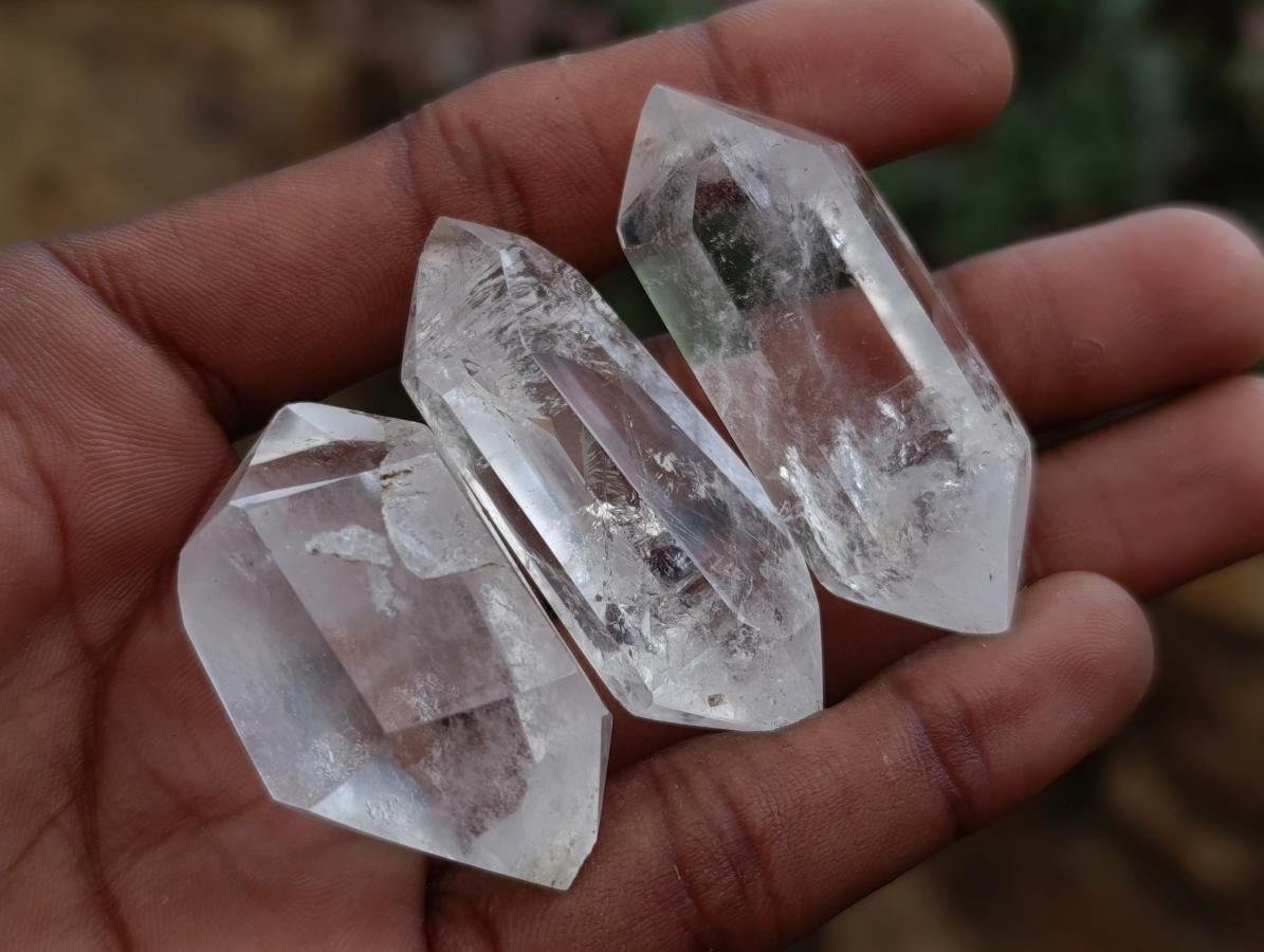 Polished Small Double Terminated Clear Quartz Crystals x 35 From Madagascar
