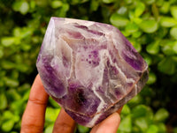 Polished Chevron Amethyst Crystals x 3 From Zambia
