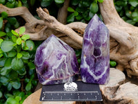 Polished Chevron Amethyst Crystals x 3 From Zambia