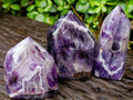Polished Chevron Amethyst Crystals x 3 From Zambia