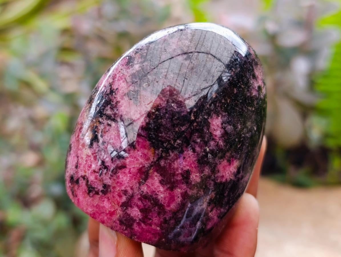 Polished Pink Rhodonite Standing Free Forms x 6 From Madagascar