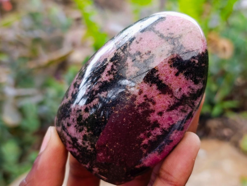 Polished Pink Rhodonite Standing Free Forms x 6 From Madagascar - Toprock Gemstones and Minerals 