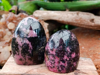 Polished Pink Rhodonite Standing Free Forms x 6 From Madagascar