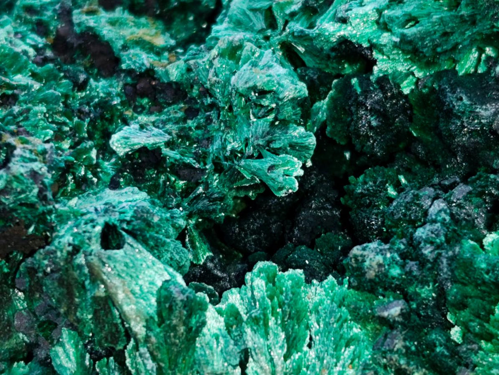 Natural Silky Malachite Specimens x 4 From Kasompe, Congo - Toprock Gemstones and Minerals 