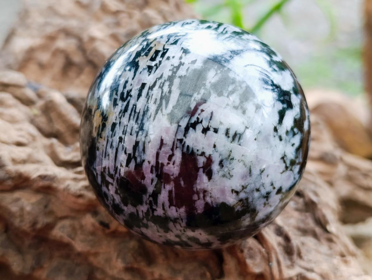 Polished Gabbro 'Merlinite' Spheres x 2 From Madagascar - Toprock Gemstones and Minerals 