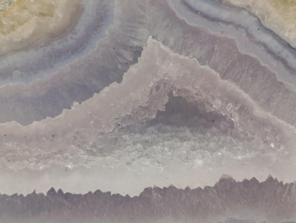 Polished On One Side Blue Lace Agate Geodes x 6 From Nsanje, Malawi - Toprock Gemstones and Minerals 