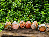 Polished Polychrome Jasper Standing Free Forms x 6 From NW Coast, Madagascar
