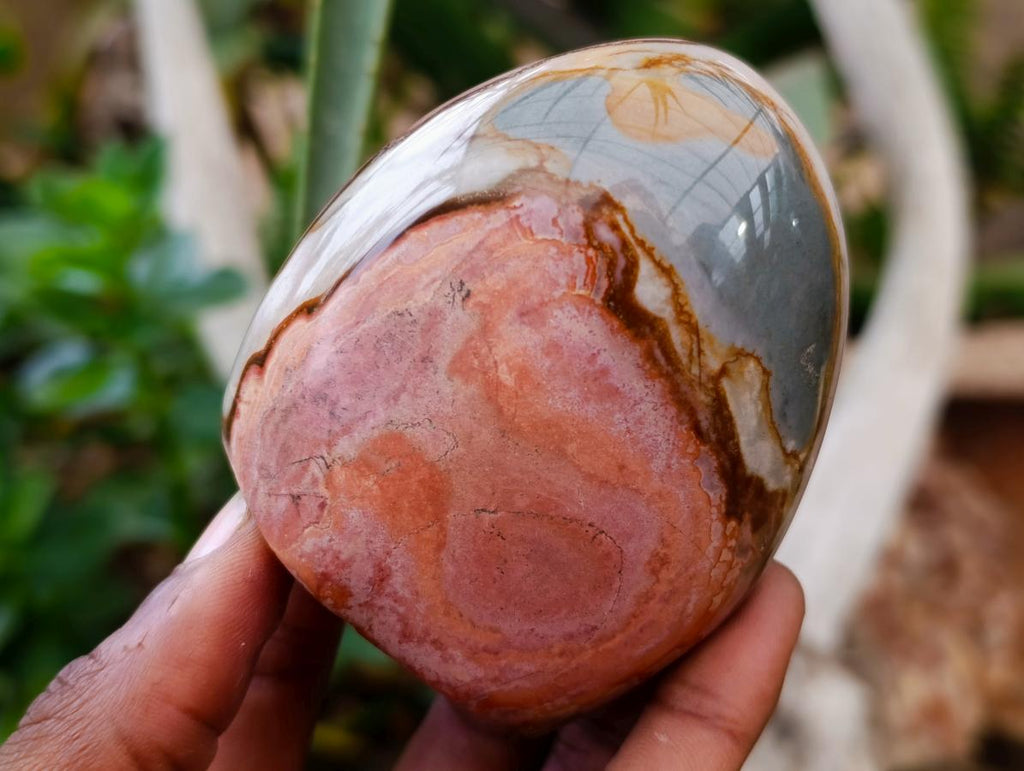 Polished Polychrome Jasper Standing Free Forms x 6 From NW Coast, Madagascar - Toprock Gemstones and Minerals 