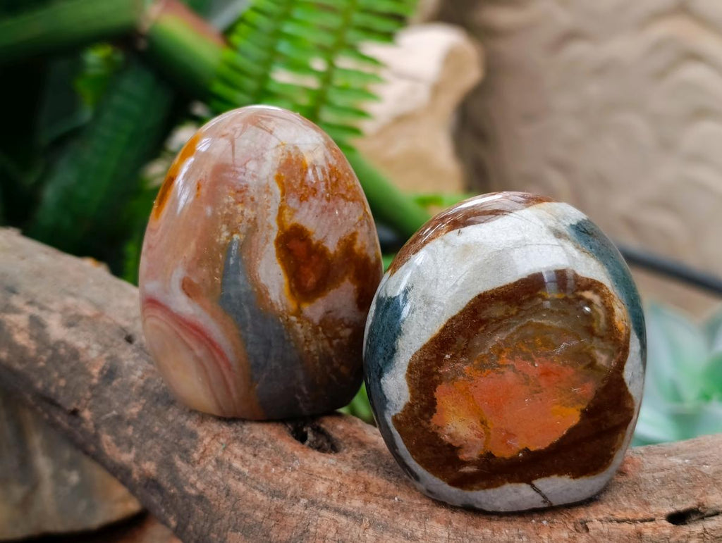 Polished Polychrome Jasper Standing Free Forms x 6 From NW Coast, Madagascar - Toprock Gemstones and Minerals 