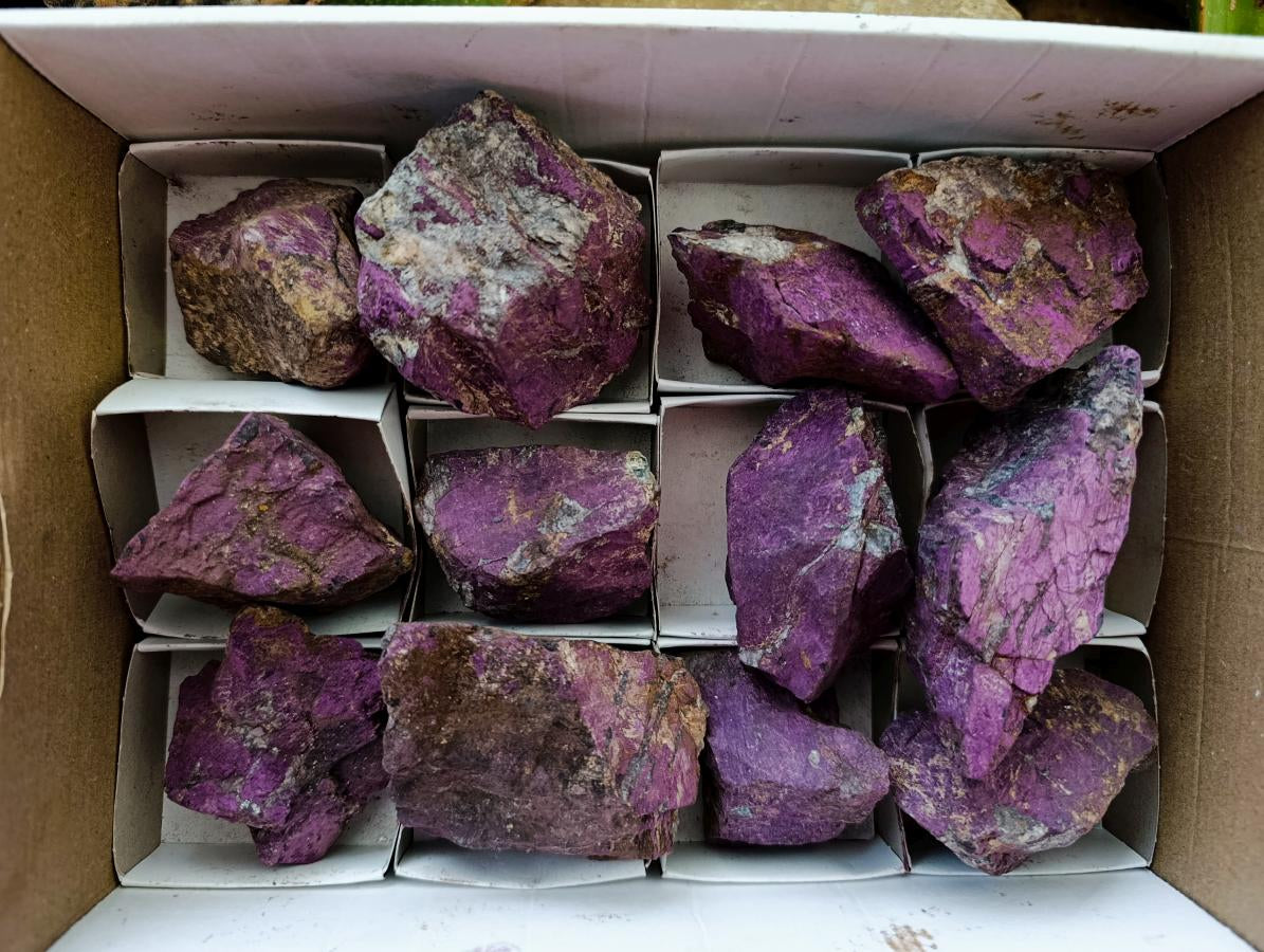 Natural Metallic Purpurite Specimens x 12 From Erongo, Namibia