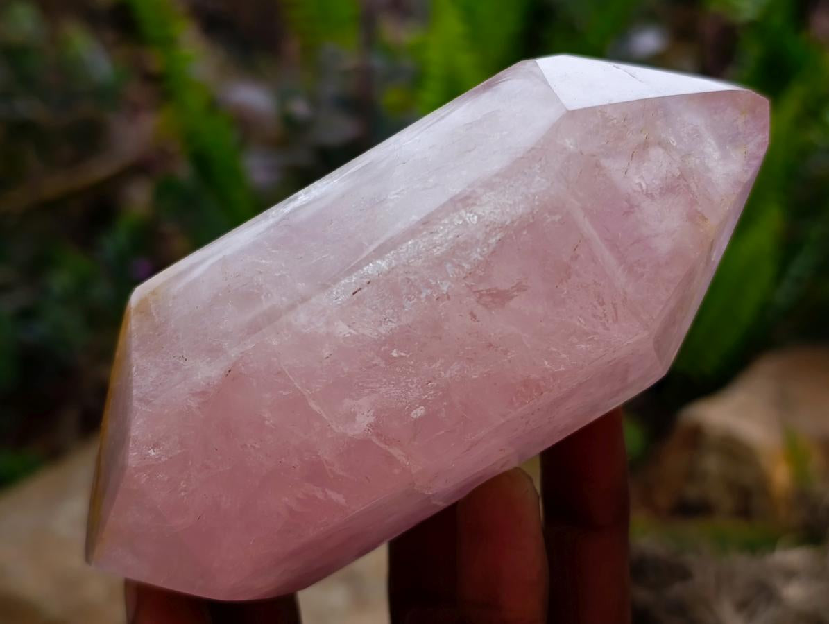 Polished Double Terminated Rose Quartz Crystals x 6 From Madagascar - Toprock Gemstones and Minerals 