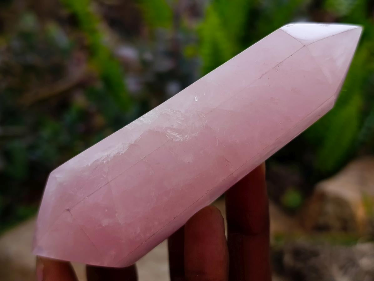 Polished Double Terminated Rose Quartz Crystals x 6 From Madagascar - Toprock Gemstones and Minerals 