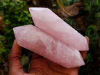 Polished Double Terminated Rose Quartz Crystals x 6 From Madagascar - Toprock Gemstones and Minerals 