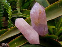 Polished Double Terminated Rose Quartz Crystals x 6 From Madagascar
