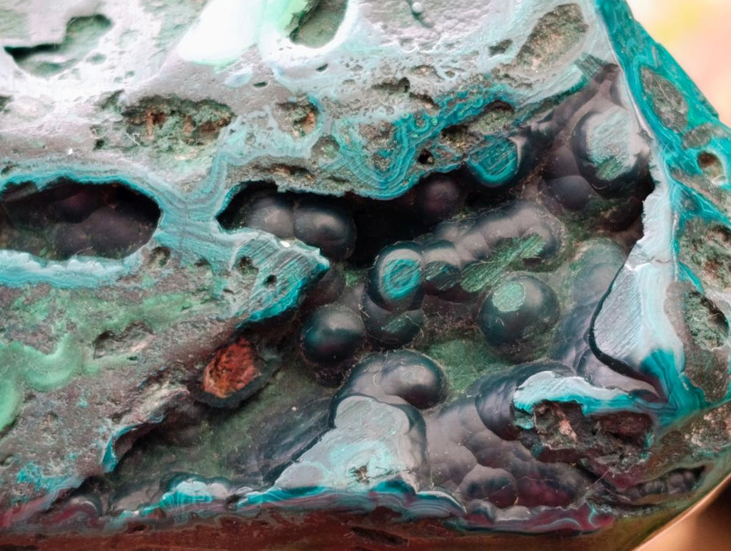 Polished Flower Banded Malachite Free Forms x 3 From Congo - Toprock Gemstones and Minerals 