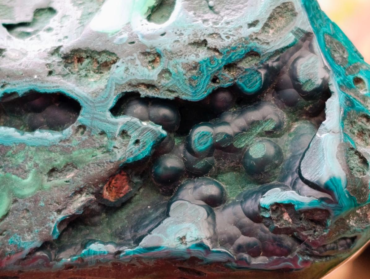 Polished Flower Banded Malachite Free Forms x 3 From Congo - Toprock Gemstones and Minerals 