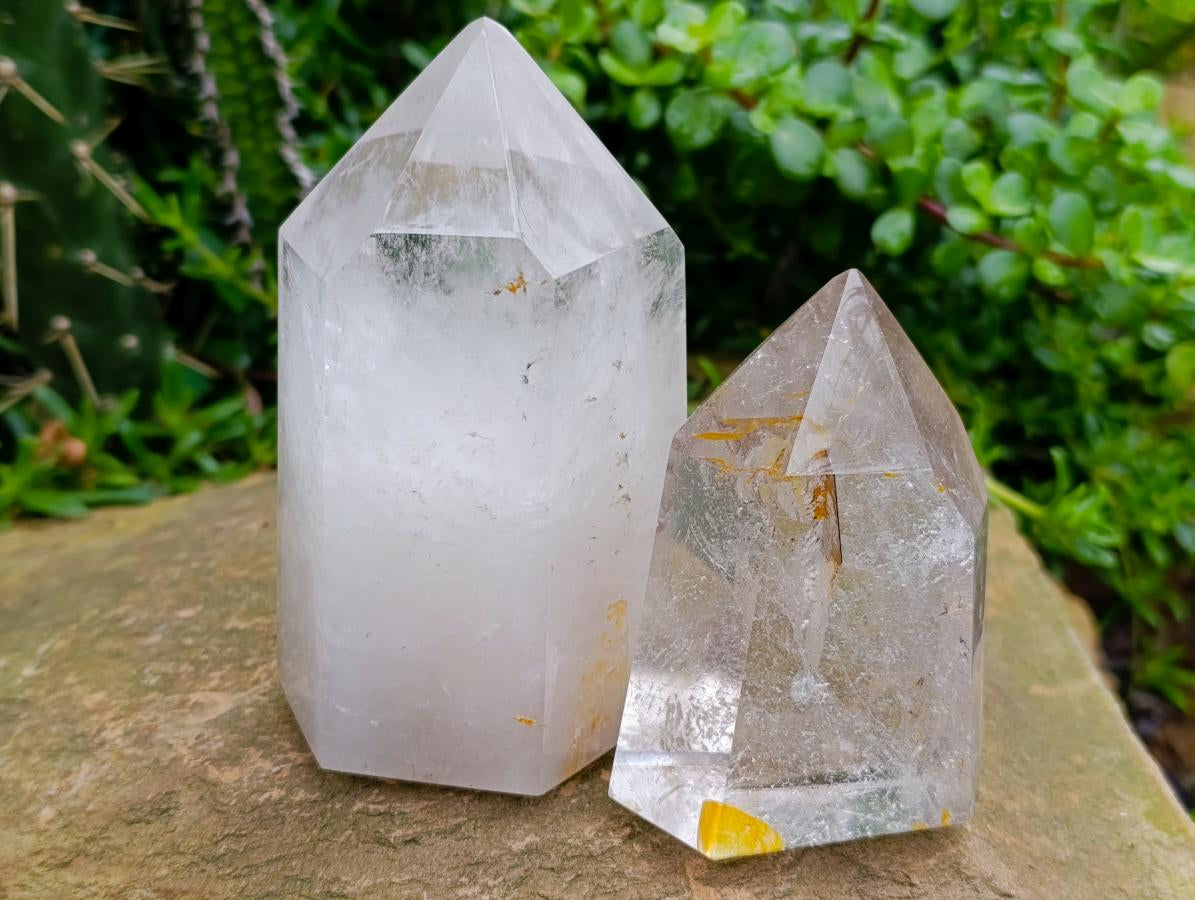 Polished Clear Quartz Crystals x 3 From Madagascar