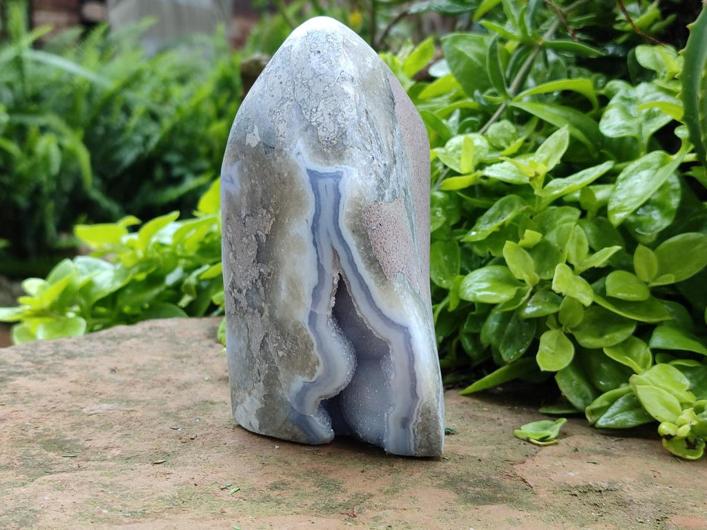 Polished Blue Lace Agate Standing Free Form x 1 From Nsanje, Malawi