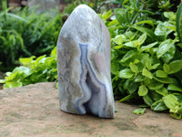 Polished Blue Lace Agate Standing Free Form x 1 From Nsanje, Malawi