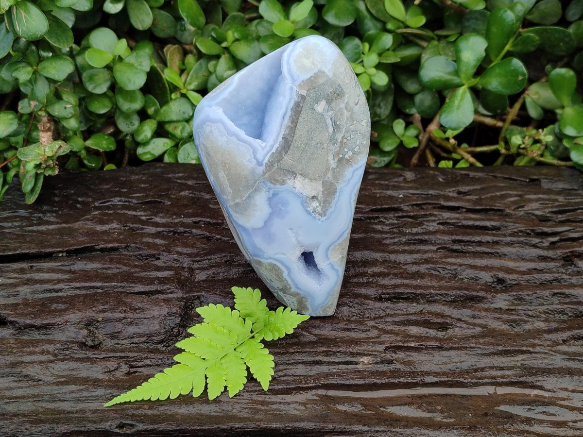 Polished Blue Lace Agate Standing Free Form x 1 From Nsanje, Malawi