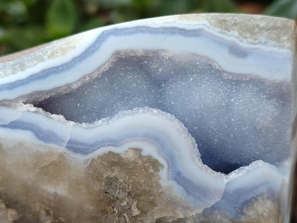 Polished Blue Lace Agate Standing Free Form x 1 From Nsanje, Malawi