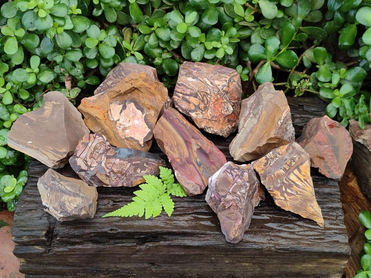 Natural Nguni Jasper Cobbed Specimens x 12 From Northern Cape, South Africa