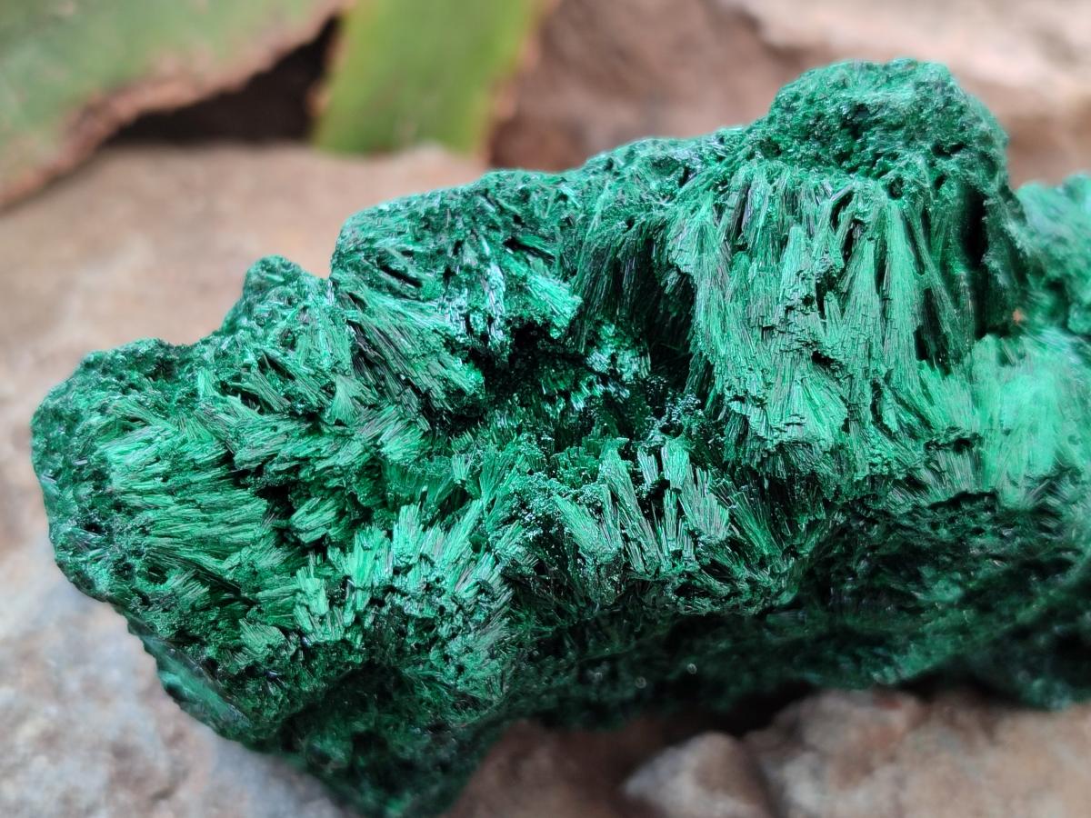 Natural Silky Malachite Specimens x 3 From Kasompe, Congo