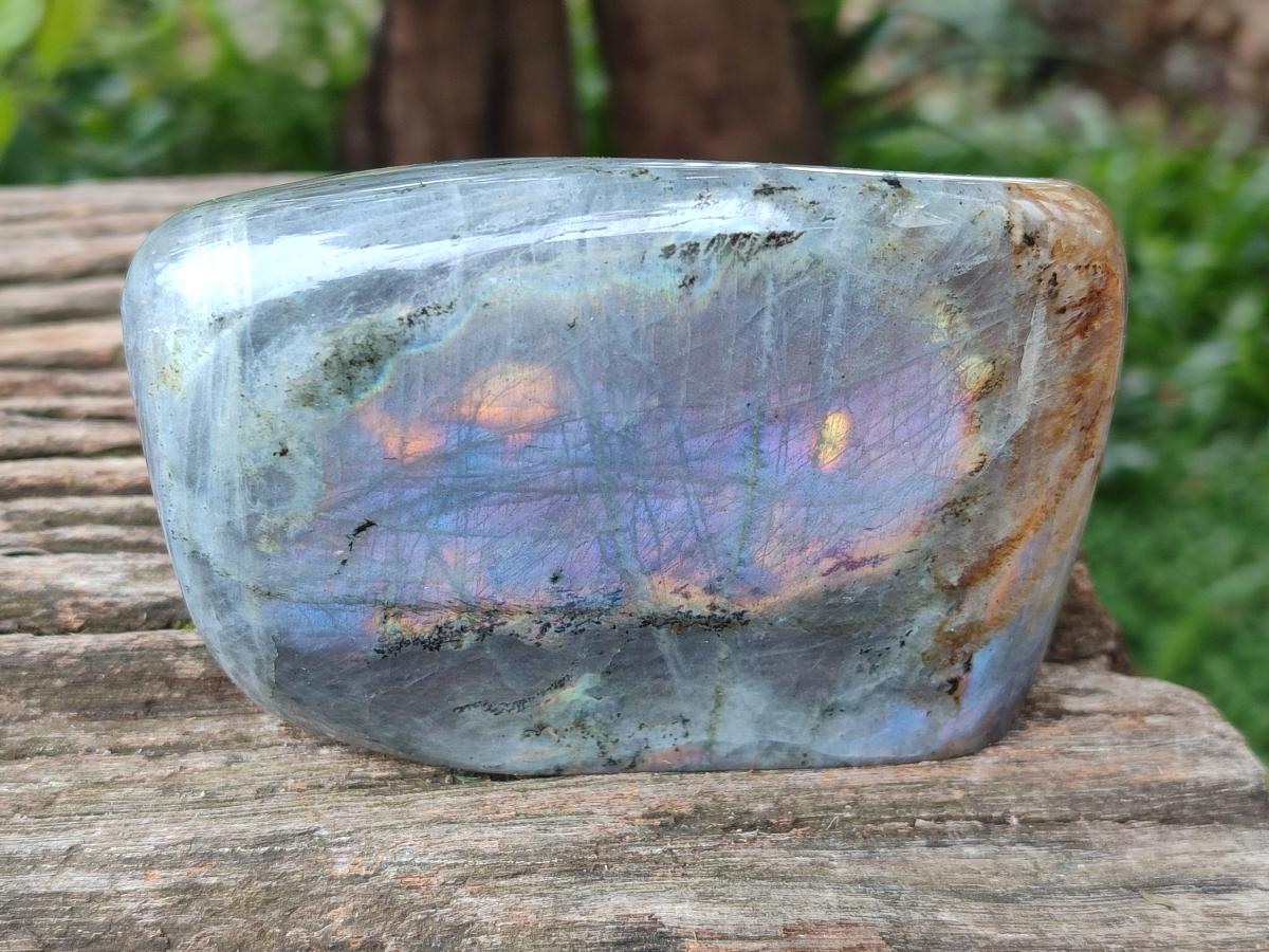 Polished Purple Flash Labradorite Standing Free Forms x 2 From Tulear, Madagascar - Toprock Gemstones and Minerals 