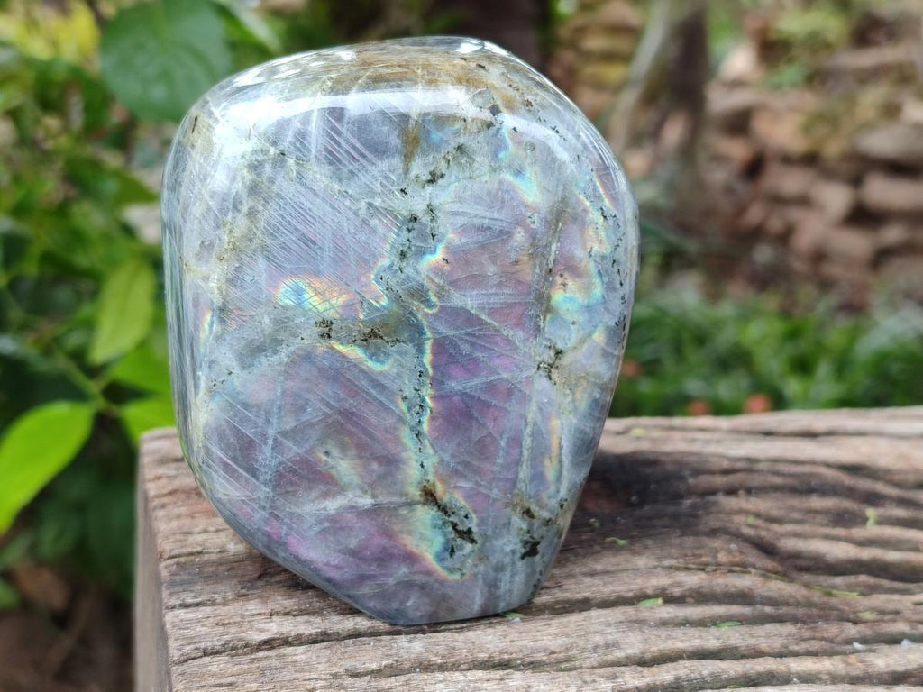 Polished Purple Flash Labradorite Standing Free Forms x 2 From Tulear, Madagascar - Toprock Gemstones and Minerals 