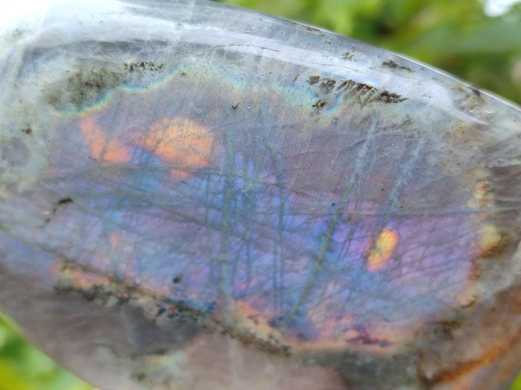 Polished Purple Flash Labradorite Standing Free Forms x 2 From Tulear, Madagascar - Toprock Gemstones and Minerals 