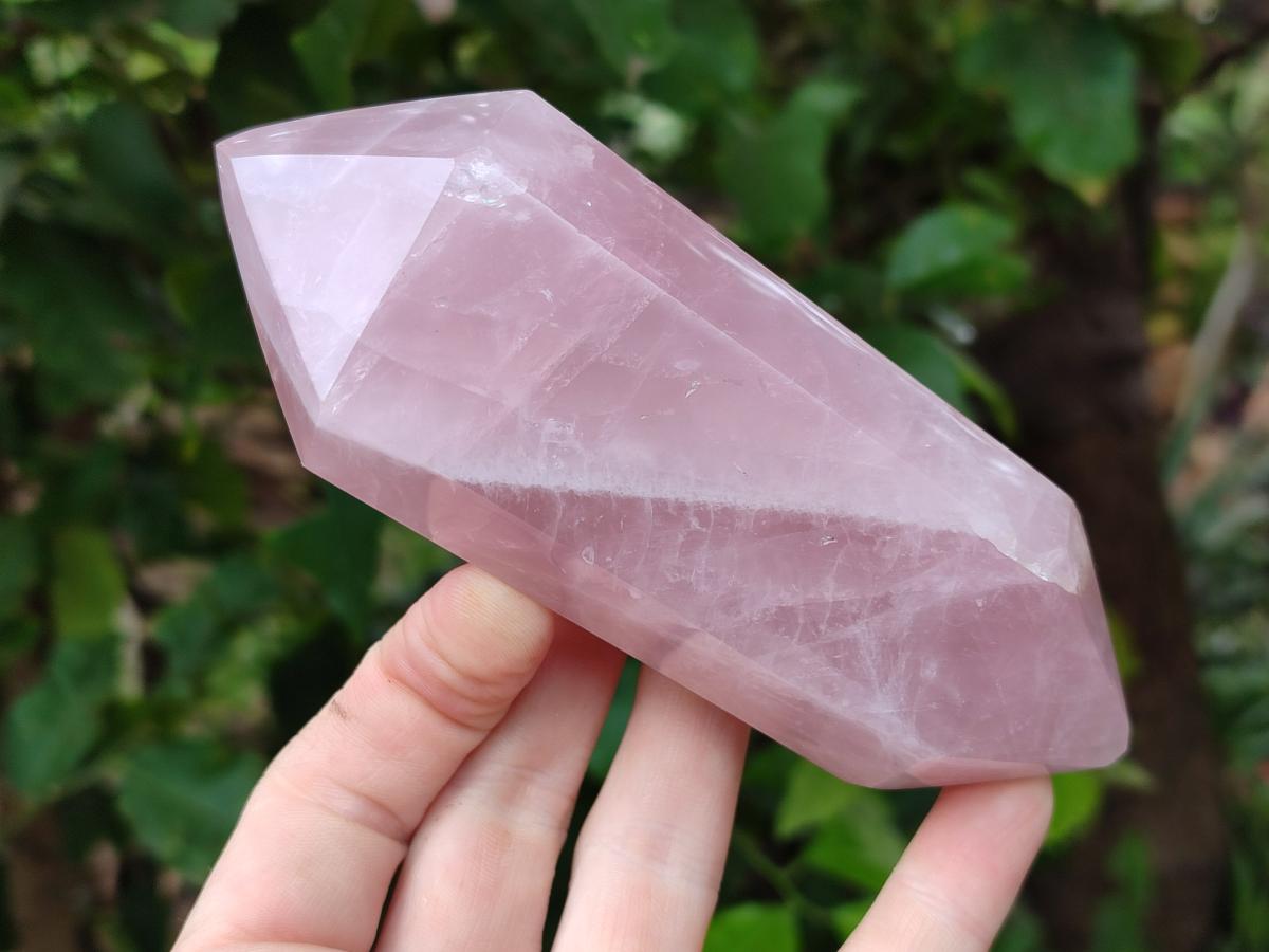 Polished Double Terminated Rose Quartz Crystals x 6 From Madagascar