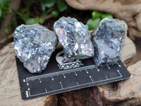 Natural Bright Silver Lead Galena Cobbed Specimens x 22 From Kaokoveld, Namibia