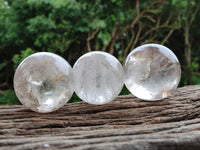 Polished Clear Quartz Crystal Balls x 4 From Madagascar