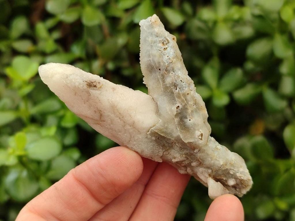 Natural Drusy Quartz Coated Spearhead Calcite Specimens x 12 From Albert's Mountain, Lesotho