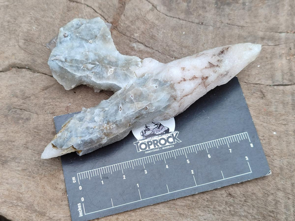 Natural Drusy Quartz Coated Spearhead Calcite Specimens x 12 From Albert's Mountain, Lesotho